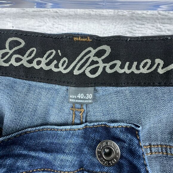 Eddie Bauer Jeans Mens Size 40X30 Straight Leg Specially Dyed Mid Rise Blue - Picture 5 of 12